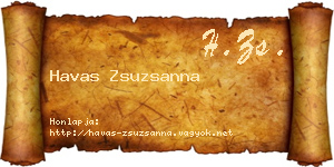 Havas Zsuzsanna névjegykártya